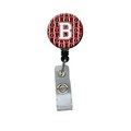 Carolines Treasures Letter B Football Cardinal and White Retractable Badge Reel CJ1082-BBR